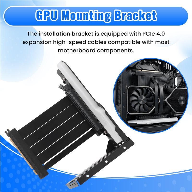 Vertical GPU Mounting Bracket  - огляд і ціна Pcie 4.0 X16 Riser Cable 90 Degree