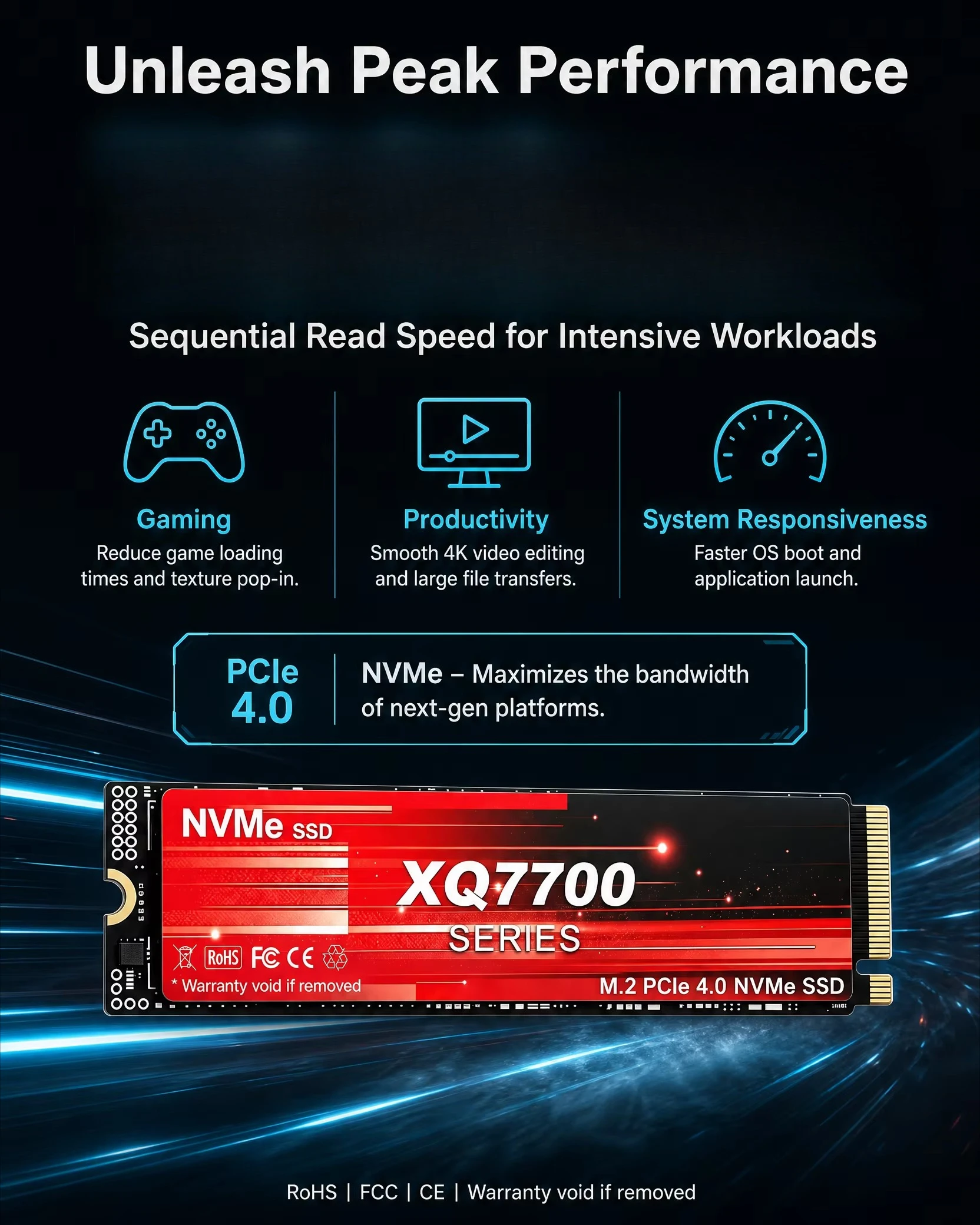 XQ7700 2TB 4TB SSD M.2 NVMe In - огляд і ціна M.2 Nvme 4Tb Pcie 4.0 Ssd